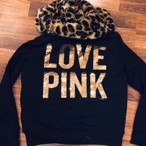 *NWOT* VS PINK Bling Thick Fur Hoodie!